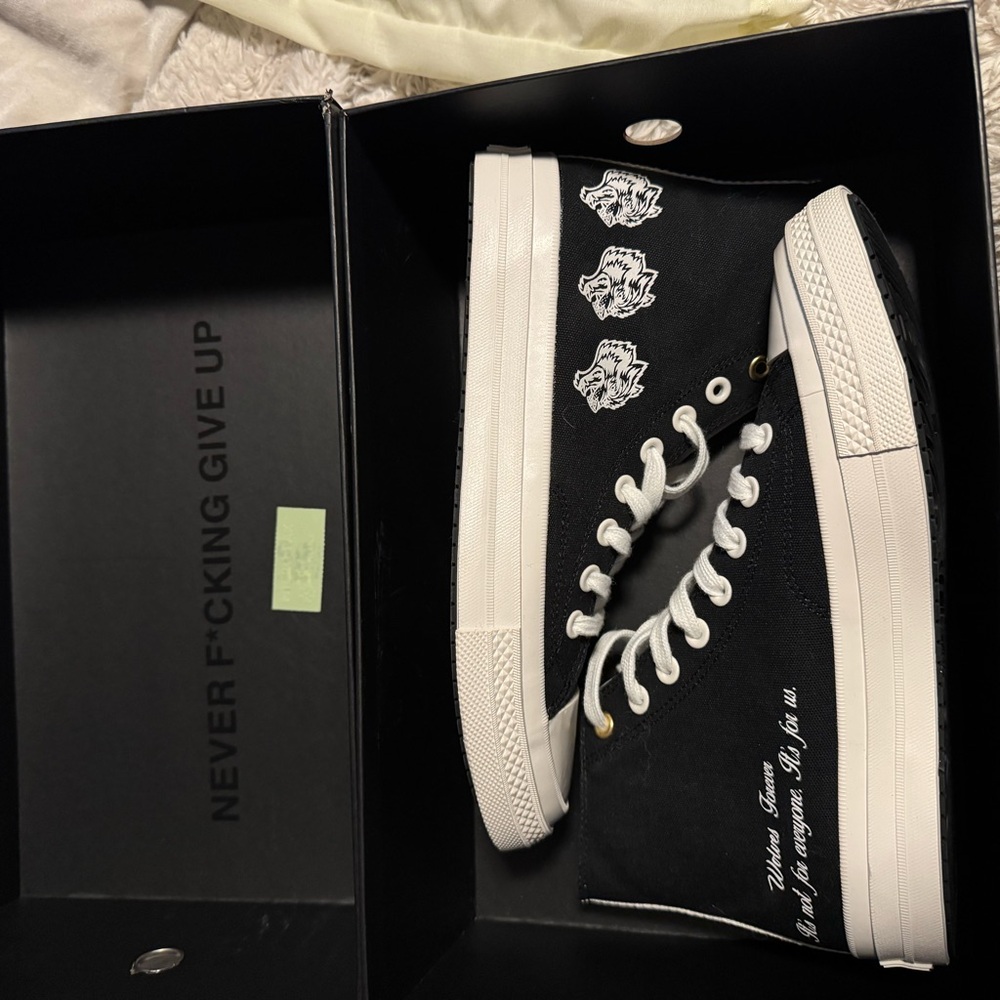 Black and White High-Top Sneakers
